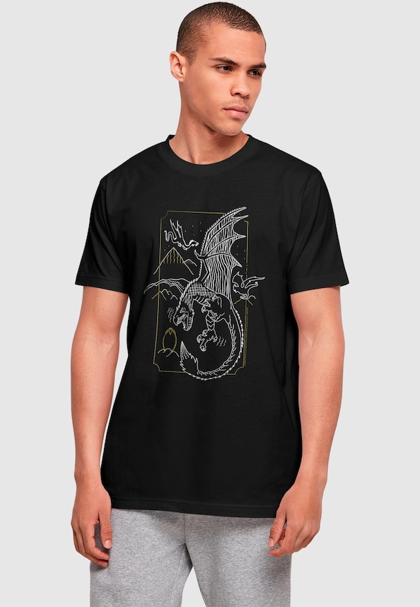Harry Potter - Dragon Line Art Basic T-Shirt-0