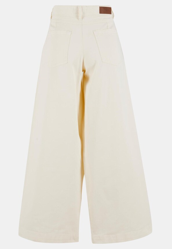 Ladies Wide Leg Light Denim Pants-5