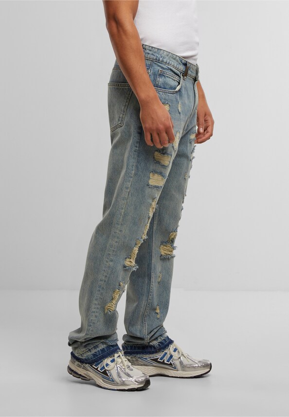 Firio Destroyed Straight Jeans-3