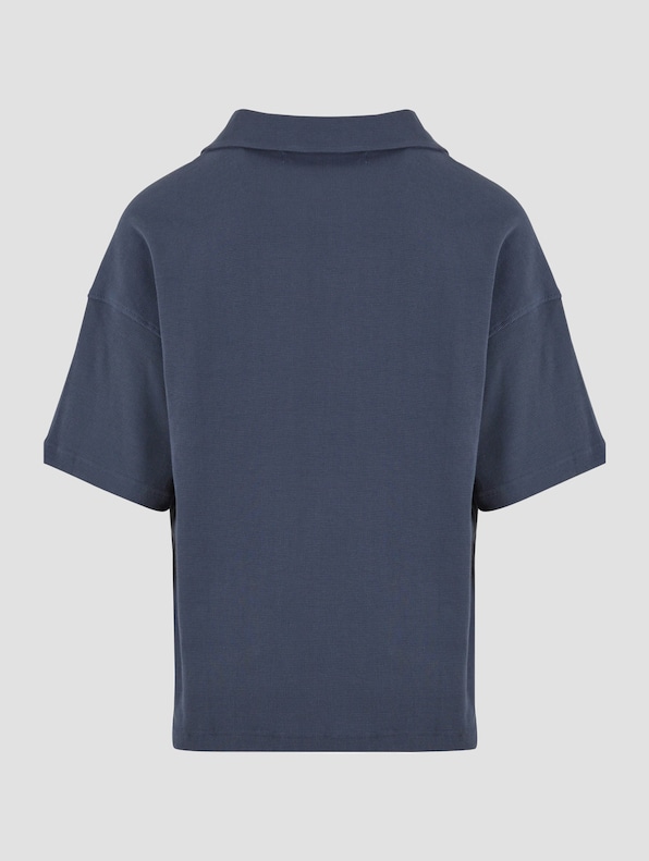 Another Cotton Lab Another Waffle Oversized Polo Shirt-5