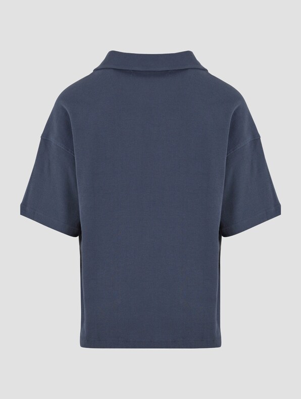 Another Cotton Lab Another Waffle Oversized Polo Shirt-5