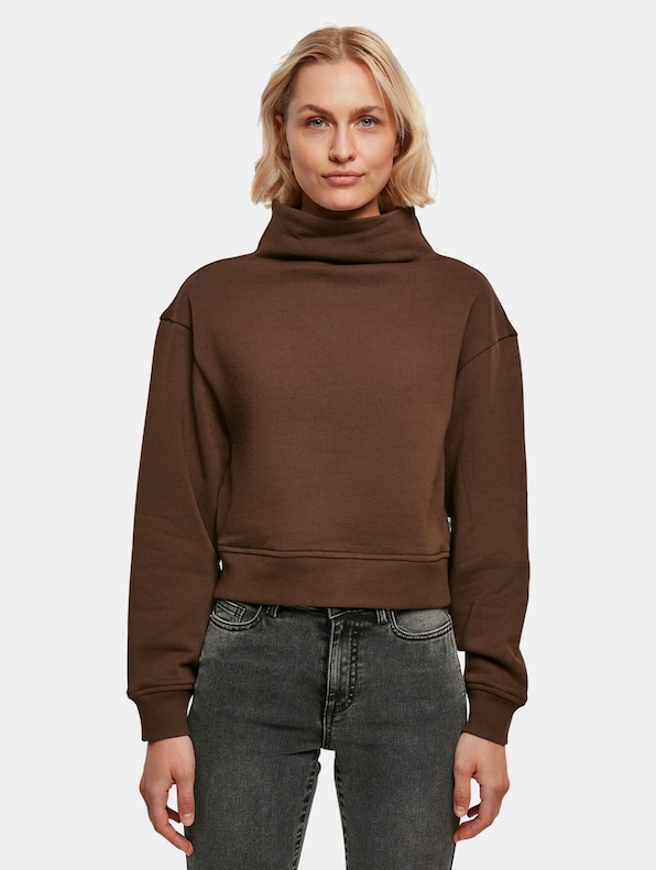  Ladies Organic Short High Neck Crew-4