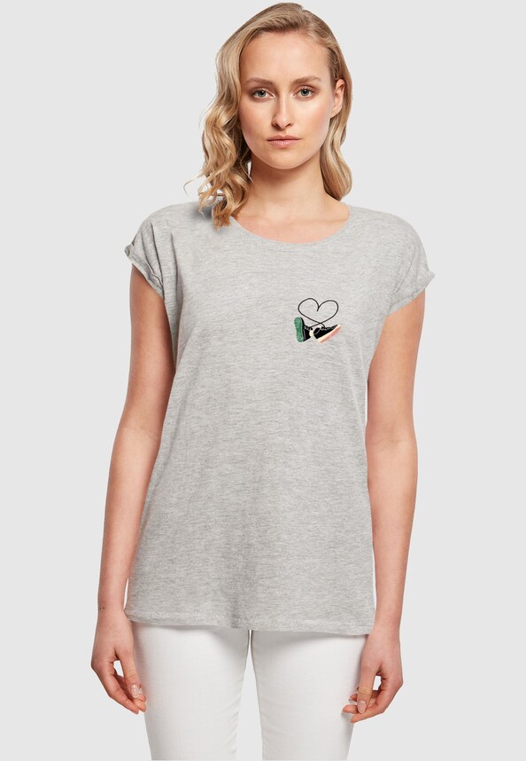 Ladies Kicks Love Extended Shoulder Tee-0