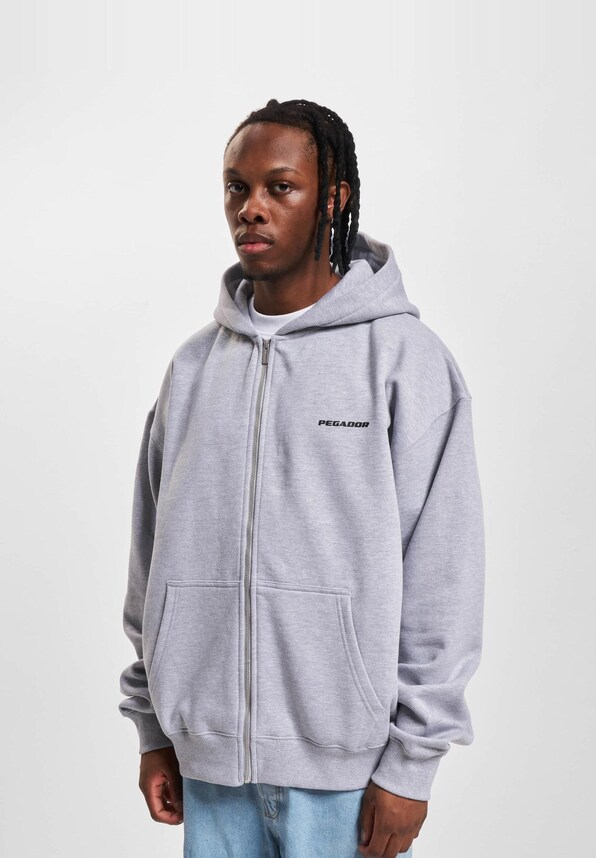 PEGADOR Colne Logo Oversized Sweat Zip Hoodies-2