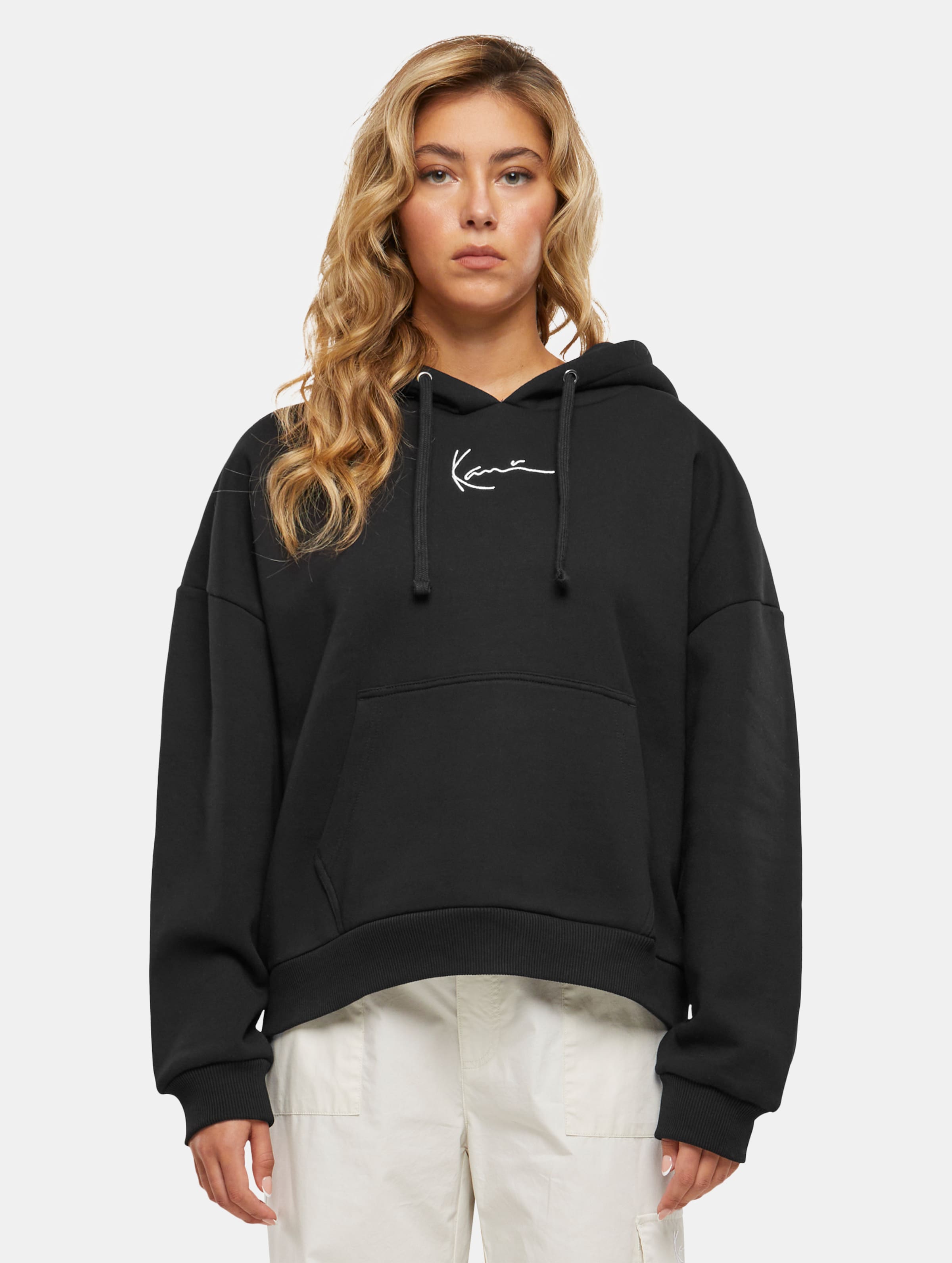 Karl Kani Small Signature Essential Oversized Hoodies op kleur zwart, Maat XXL