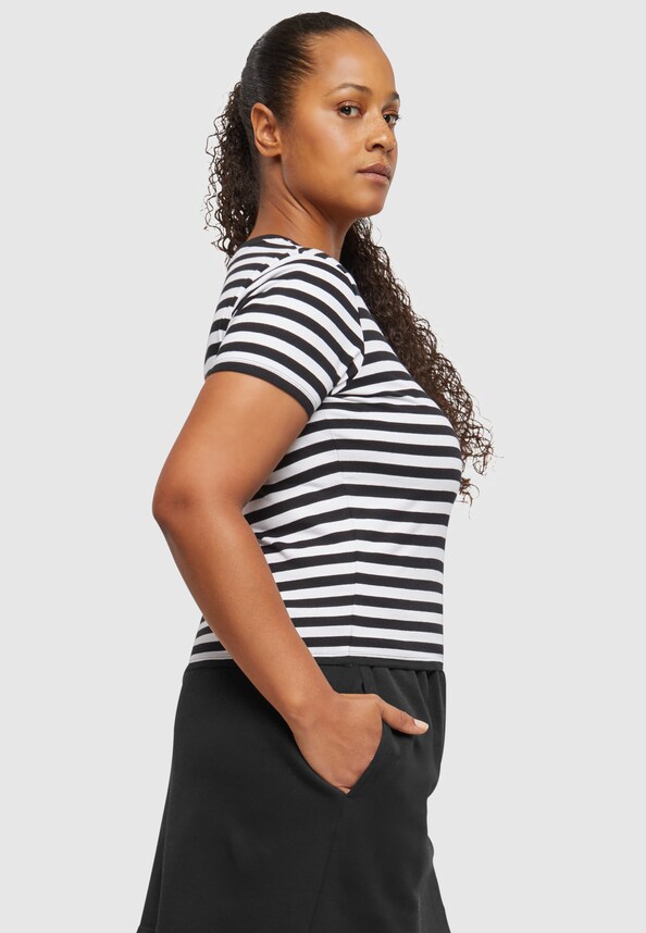 Ladies Short Striped Tee-11