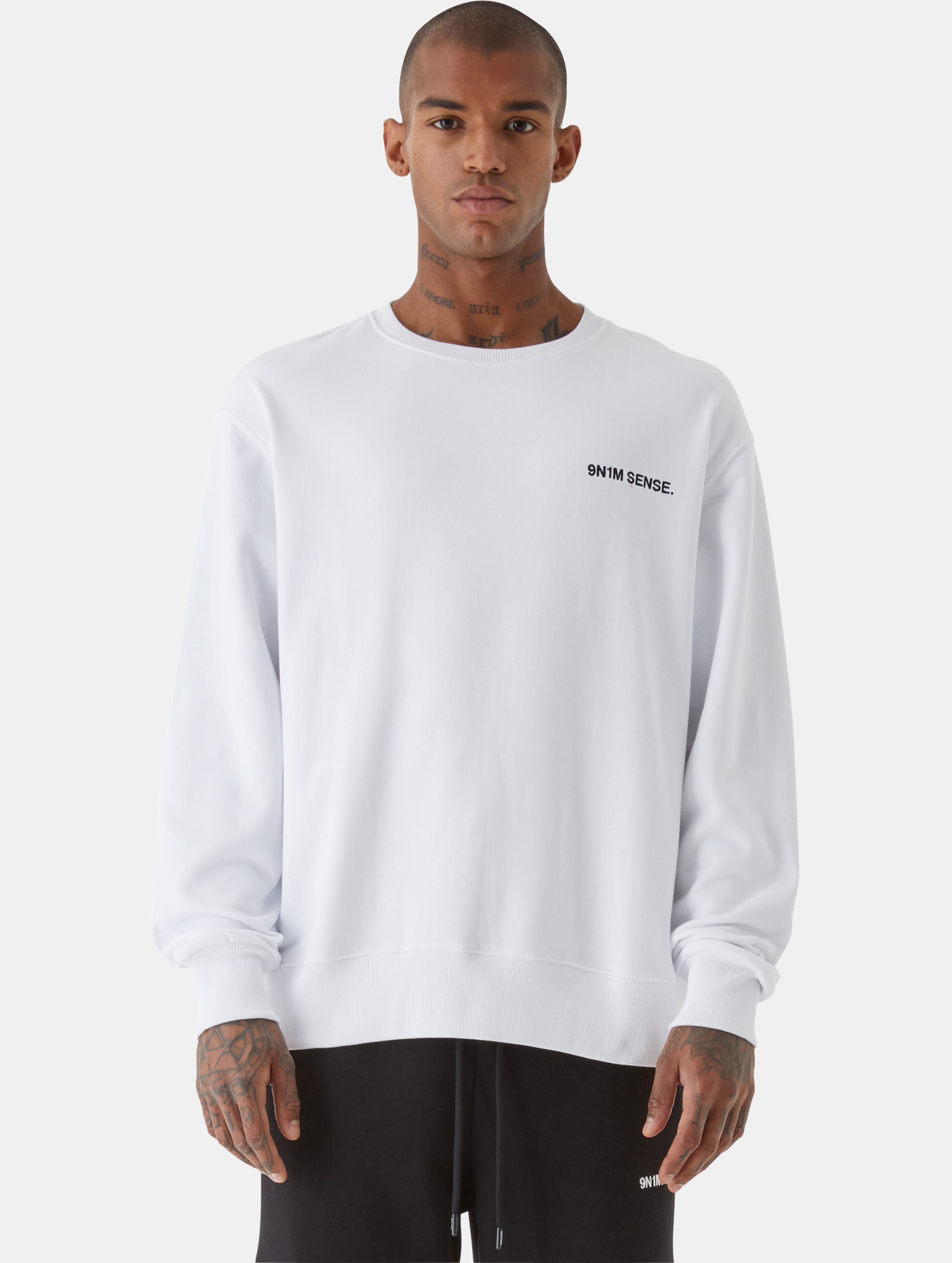 9N1M SENSE Essential Sweatshirt Mannen op kleur wit, Maat M