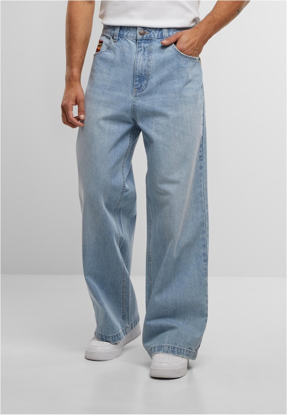 BAGGY JEANS PANTS KNIT DETAIL-0