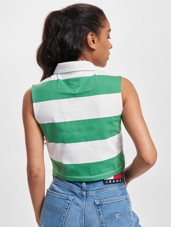 Tommy Jeans Badge Stripe Sl Polo Crop Top-1