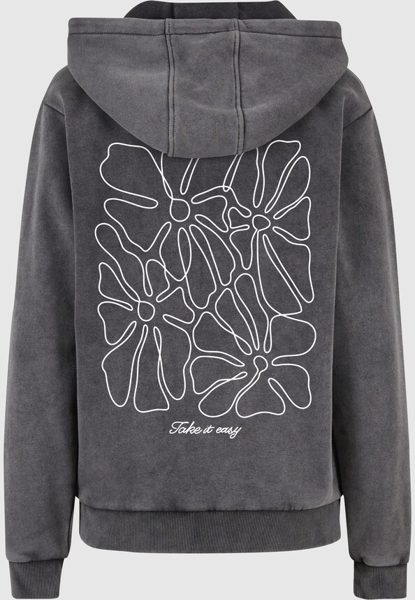 One Line Flowers Ladies Vintage Heavy Hoody-3