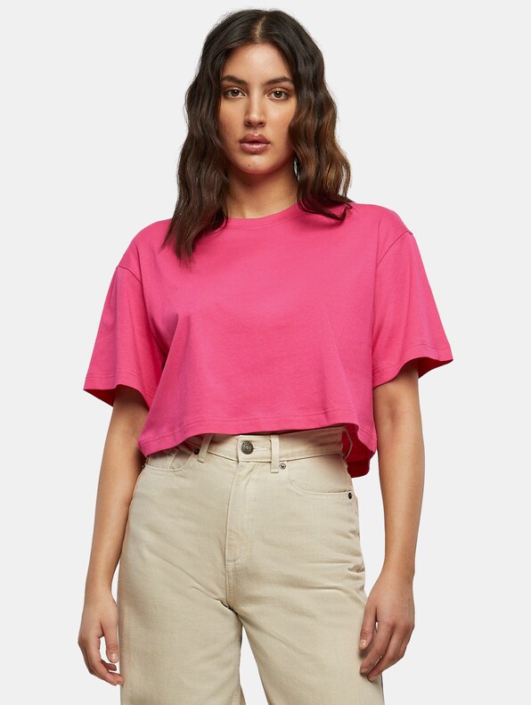 Build Your Brand Ladies Short Oversized Tee-0