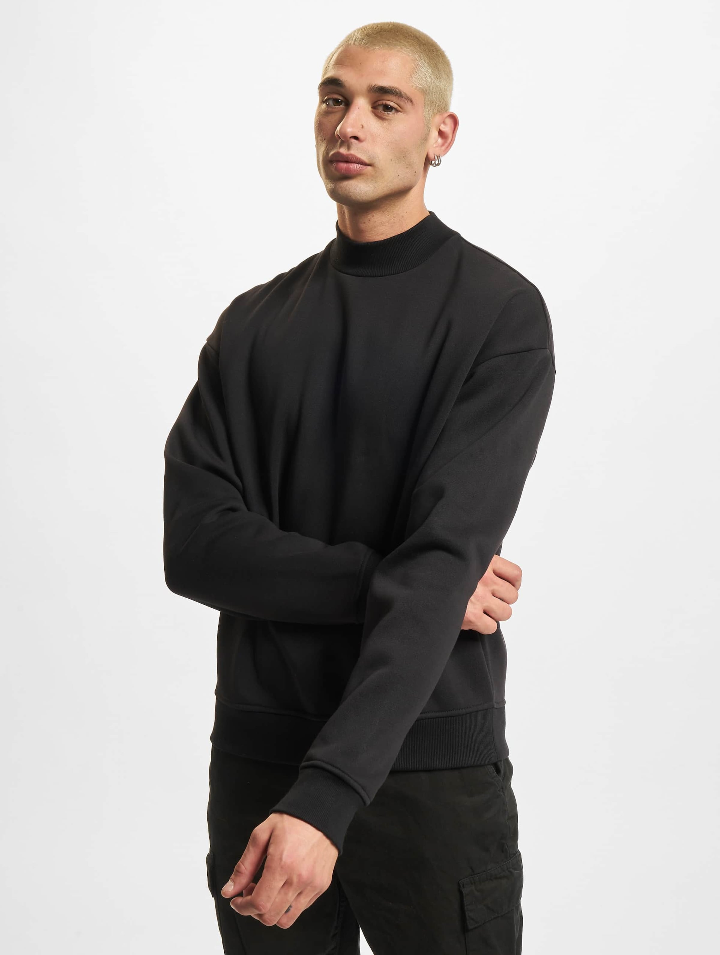 Urban Classics Sweater/trui -L- Mock Neck Zwart