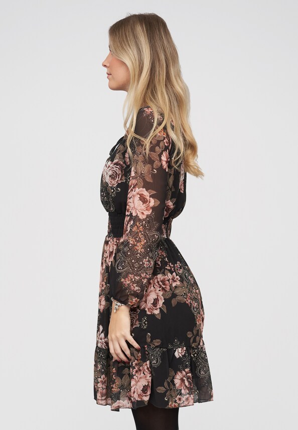 Longsleeve Dress with flower print-2