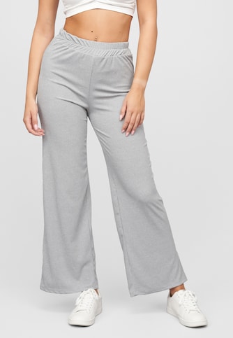 Sommer Hose mit weitem Beinschnitt und Ribbed Material