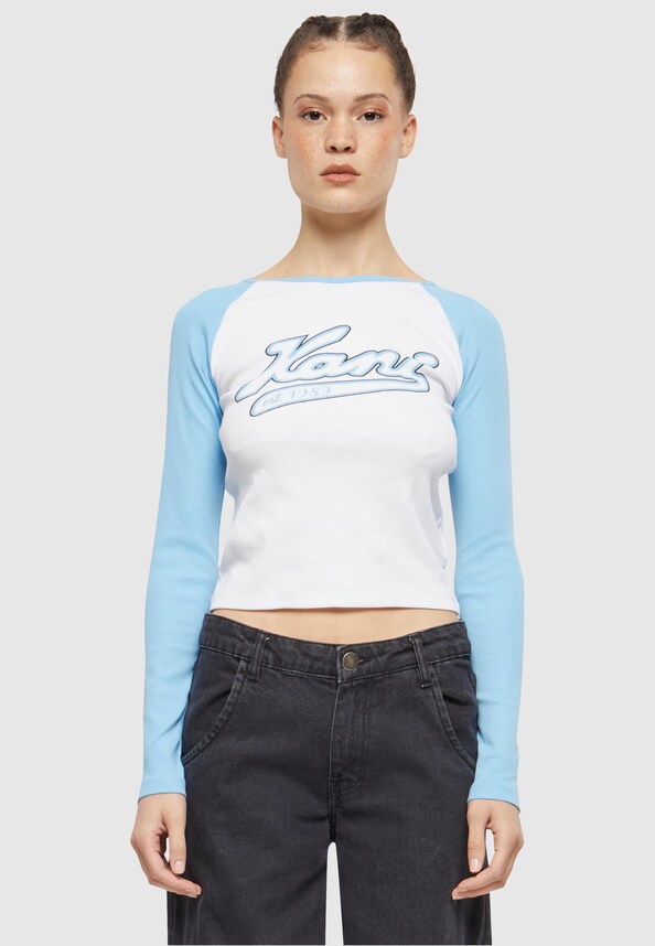 KW241-043-2 Karl Kani Varsity Crop Block Rib Ls-0