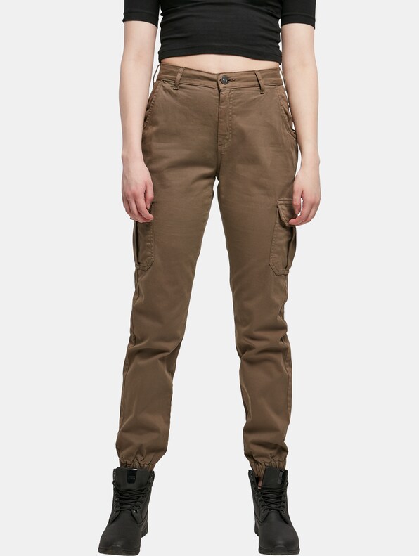 Ladies High Waist Cargo Pants-2