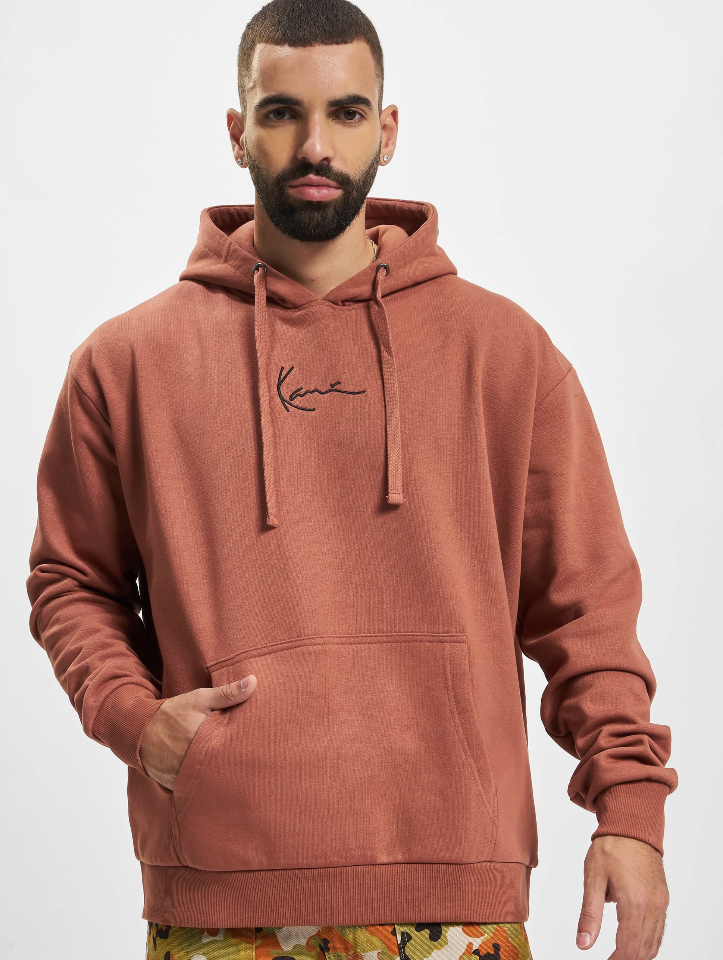 Karl Kani KM-HD011-020-02 Small Signature Essential Hoodie Mannen op kleur bruin, Maat XXS