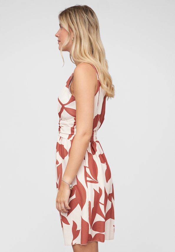 Dress with floral print copper-2