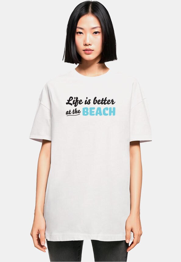 Ladies Summer - Life is better at the beach Oversized Boyfriend -0