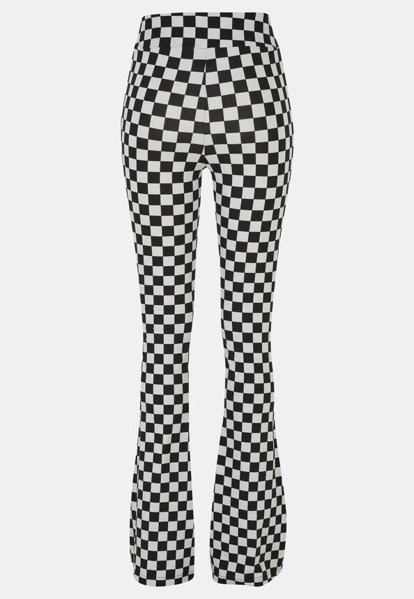 Ladies Checked Boot Cut Leggings-3