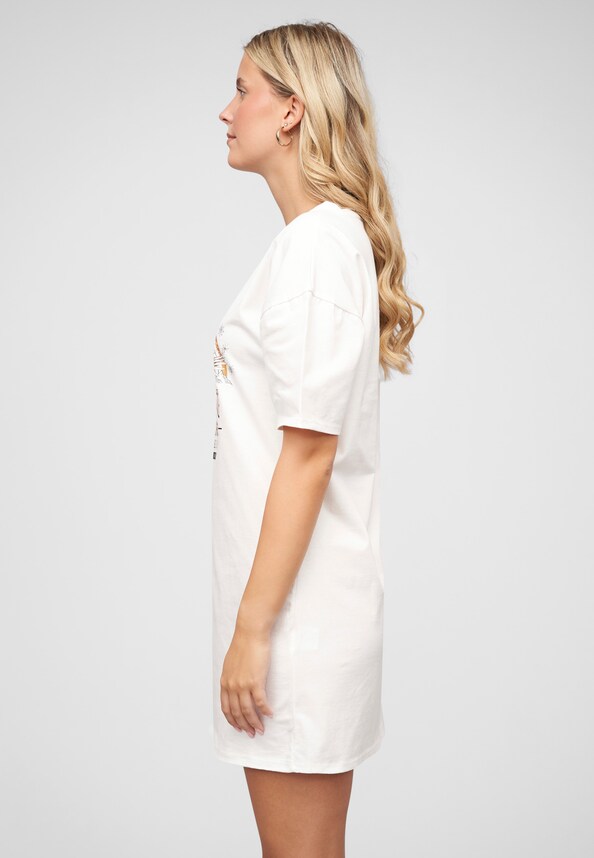 T-Shirt Kleid mit Adler Print und Rundhals-2