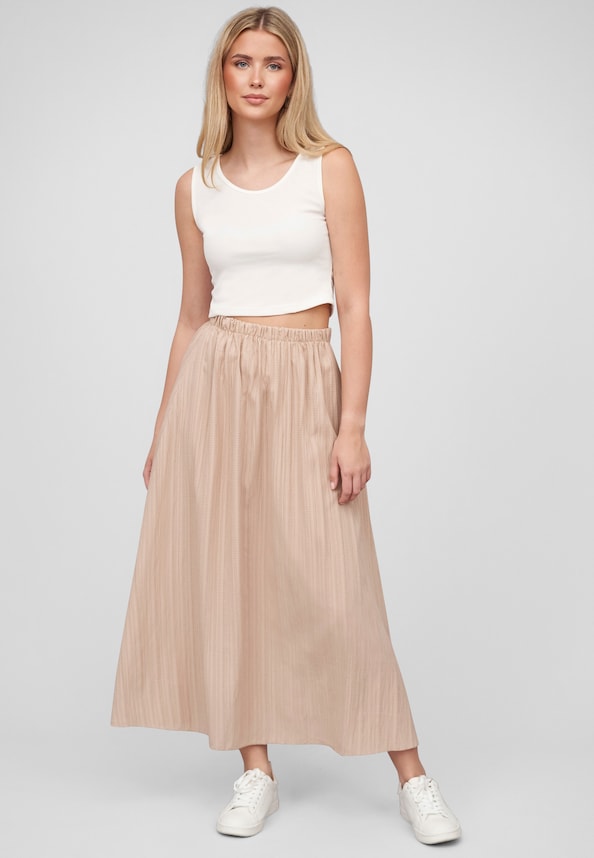 Cloud5ive Damen Longform Rock mit Strukturmuster und Gummibund-4