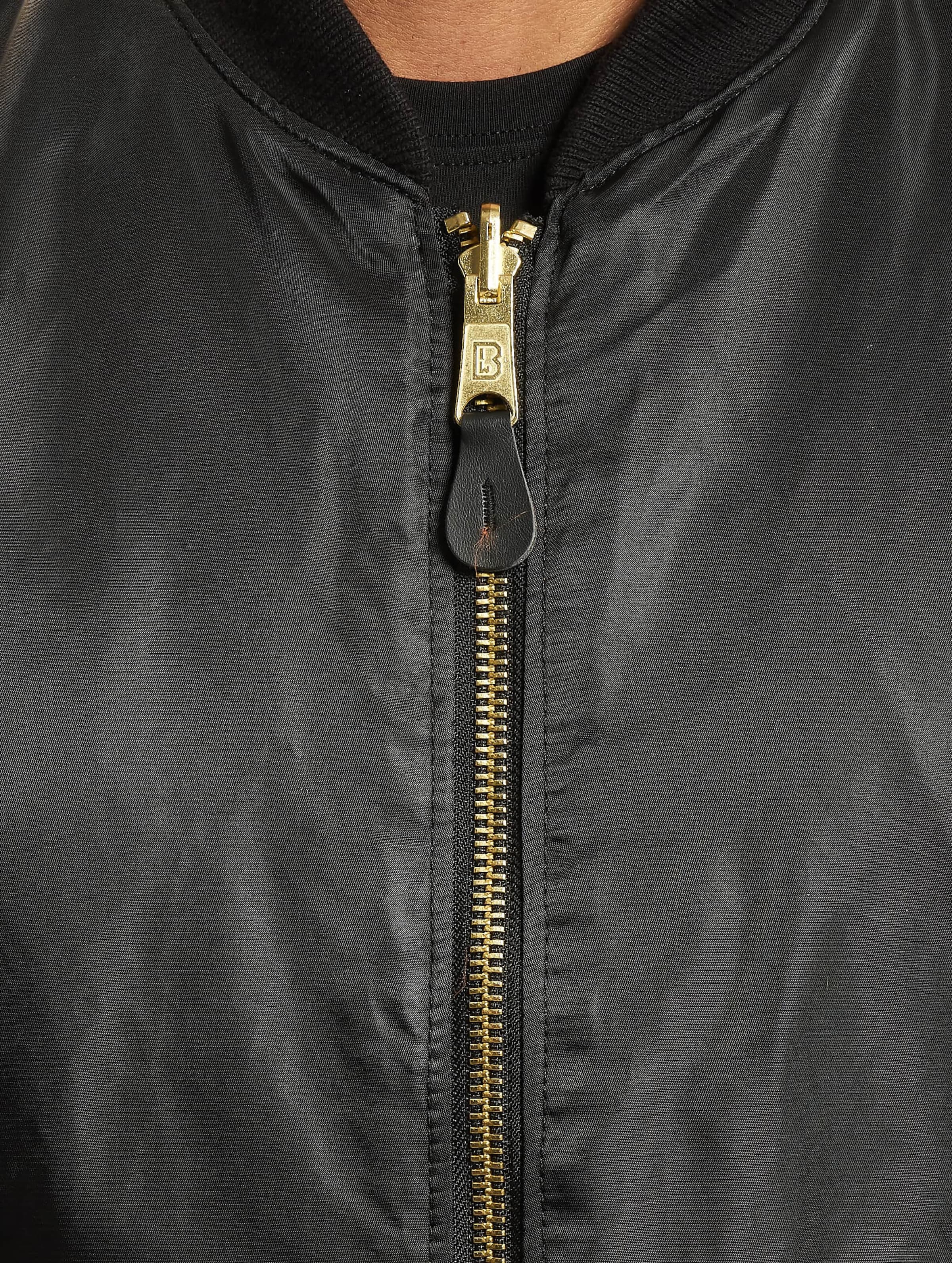 Black bomber jacket with gold zipper on sale