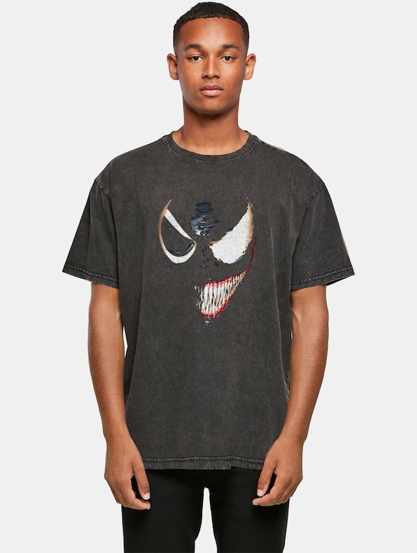 Marvel - Venom Split Face Acid Washed Oversized-0