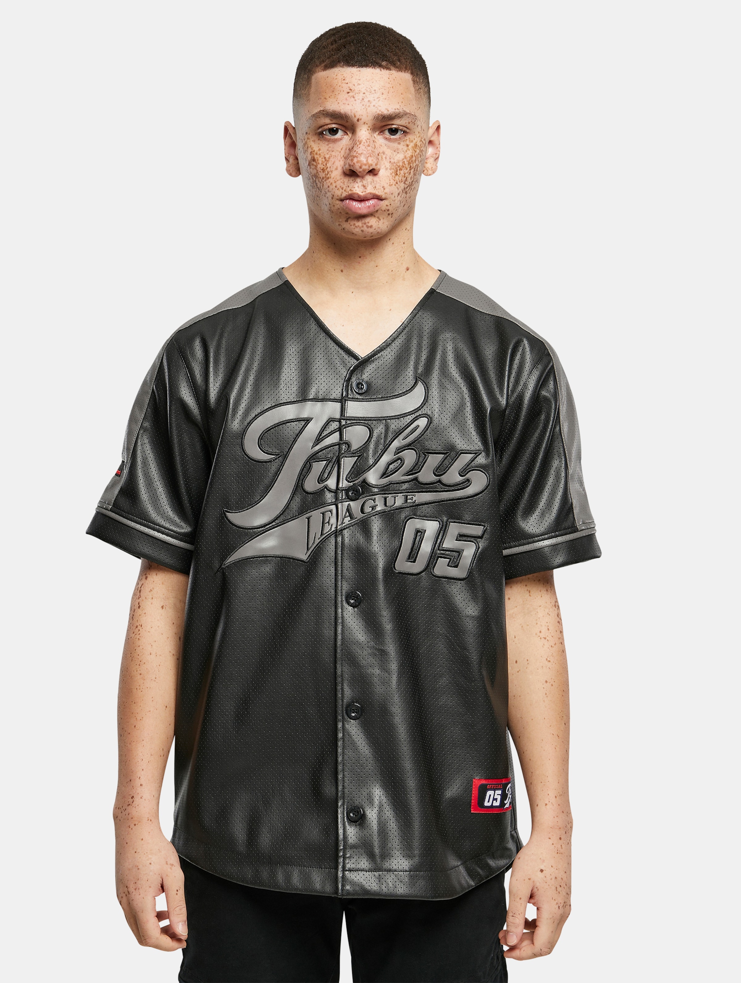 Fubu FUBU Varsity Leather Baseball Hemd Männer,Unisex op kleur zwart, Maat S