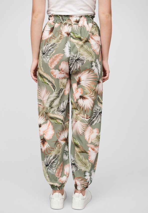 Cloud5ive Damen Crepe Hose mit Gummibund und All Over-1