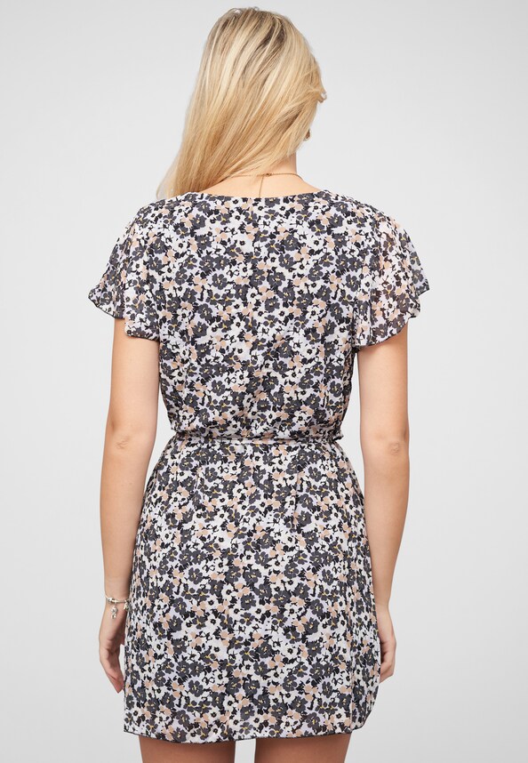 Kleid mit Bindedetail und Rundhals-1