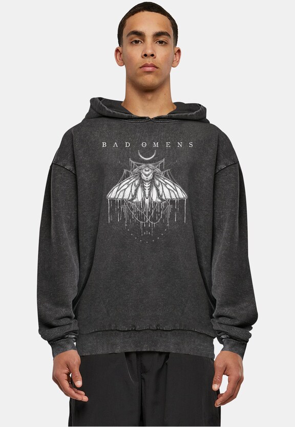 Bad Omens Moth Acid Washed Oversized Hoody-0