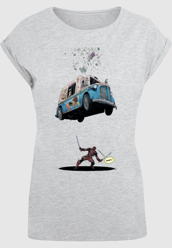Ladies Deadpool - Ice Cream T-Shirt-4