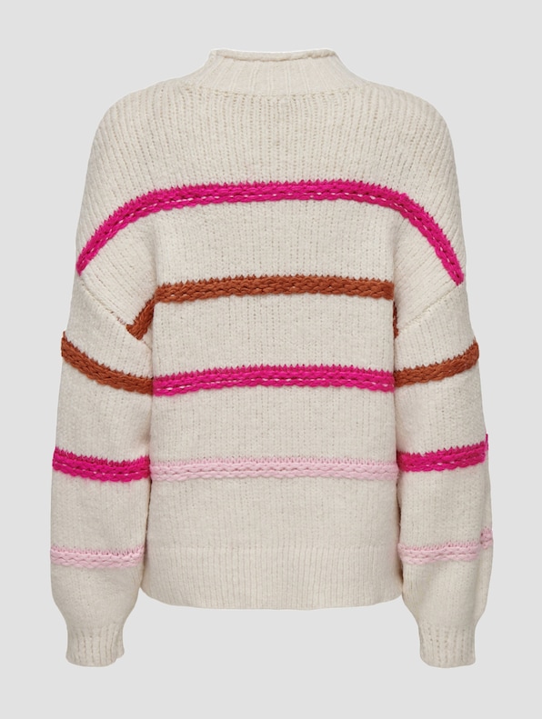 My Stripe High Neck Knit -6