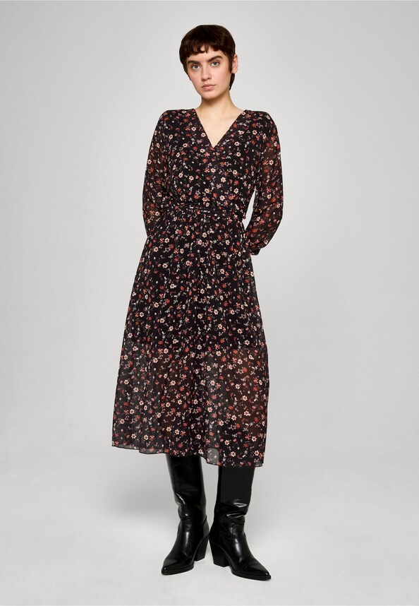 Cloud5ive V-Neck Chiffon Longform Dress-0