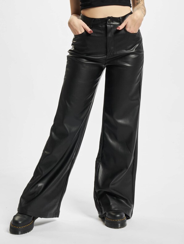 Ladies Faux Leather Wide Leg-2