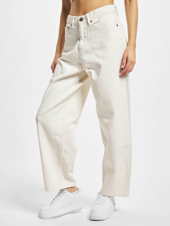 Ladies High Waist Wide Leg Cropped Denim -0