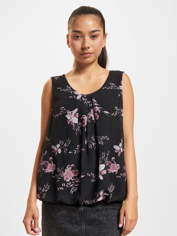 Cloud5ive Chiffon Spitzenbesatz Flower Print Tops-2