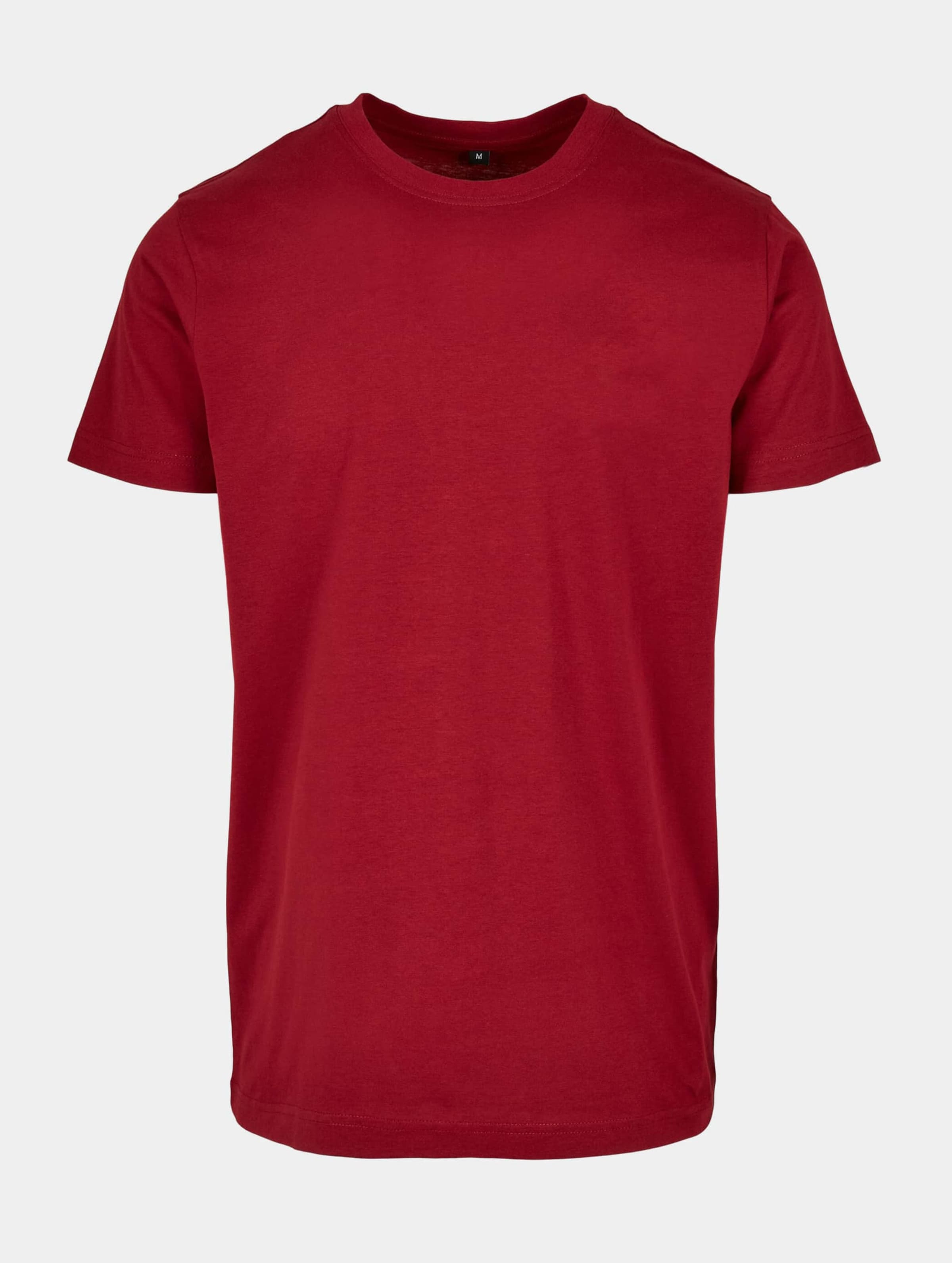Build Your Brand Basic Round Neck T-Shirt Mannen op kleur rood, Maat 5XL