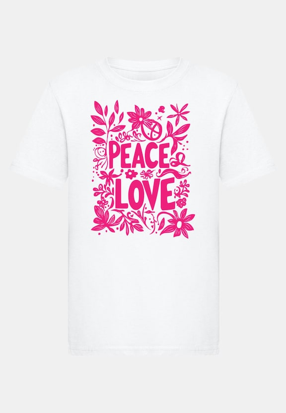 Kids Peace and Love - Basic Tee-2