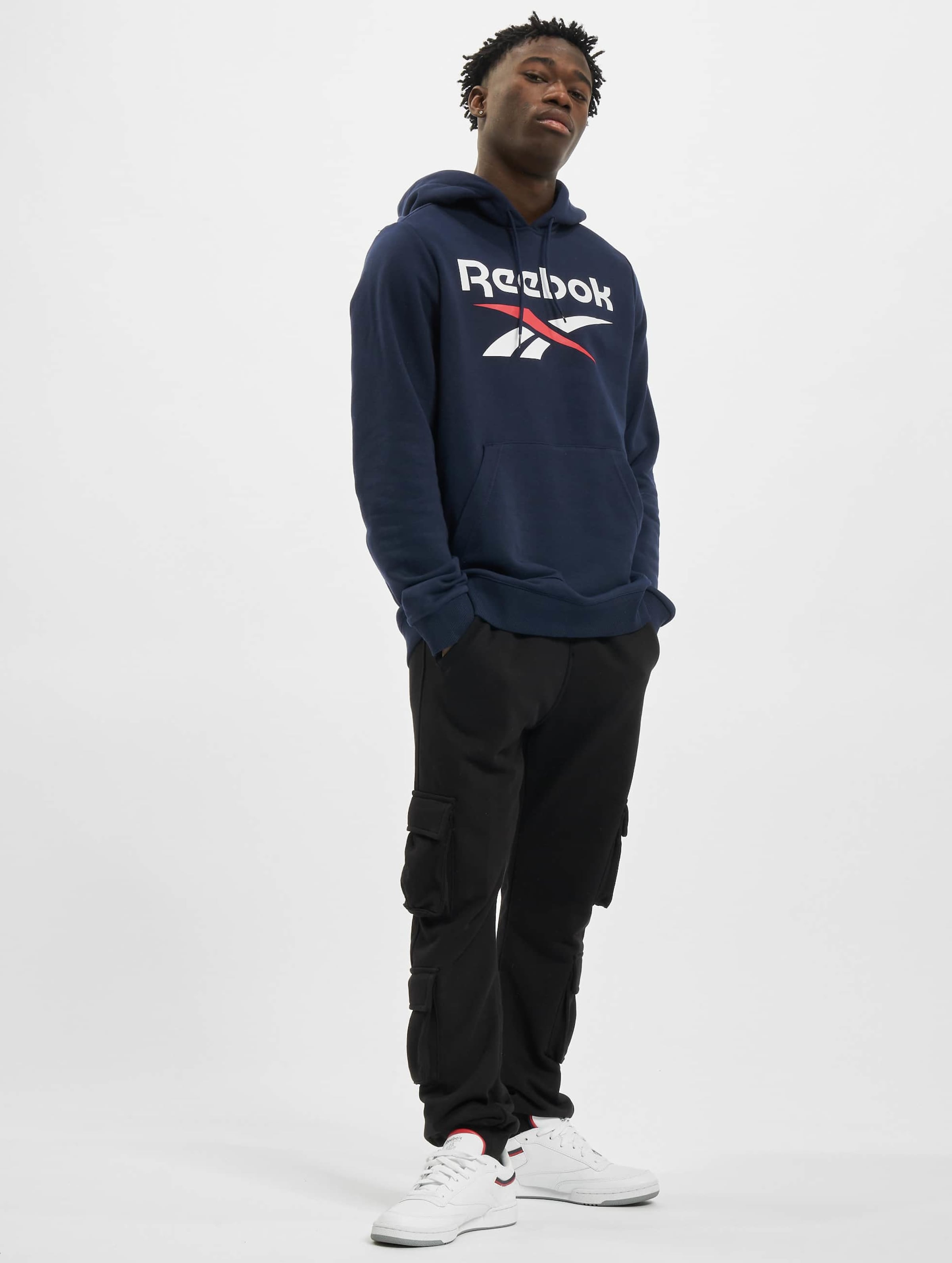 Reebok big clearance logo hoodie