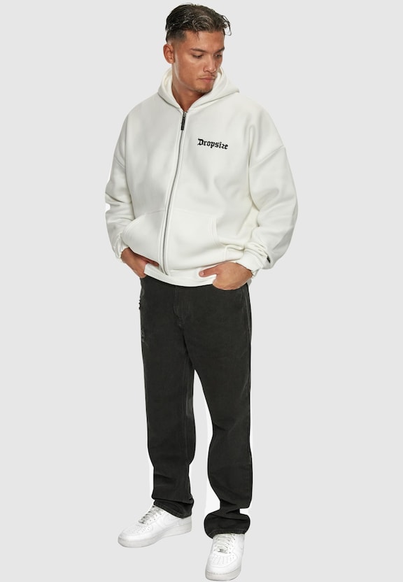 Super Heavy Oversize Blank Zip Hoodie-2