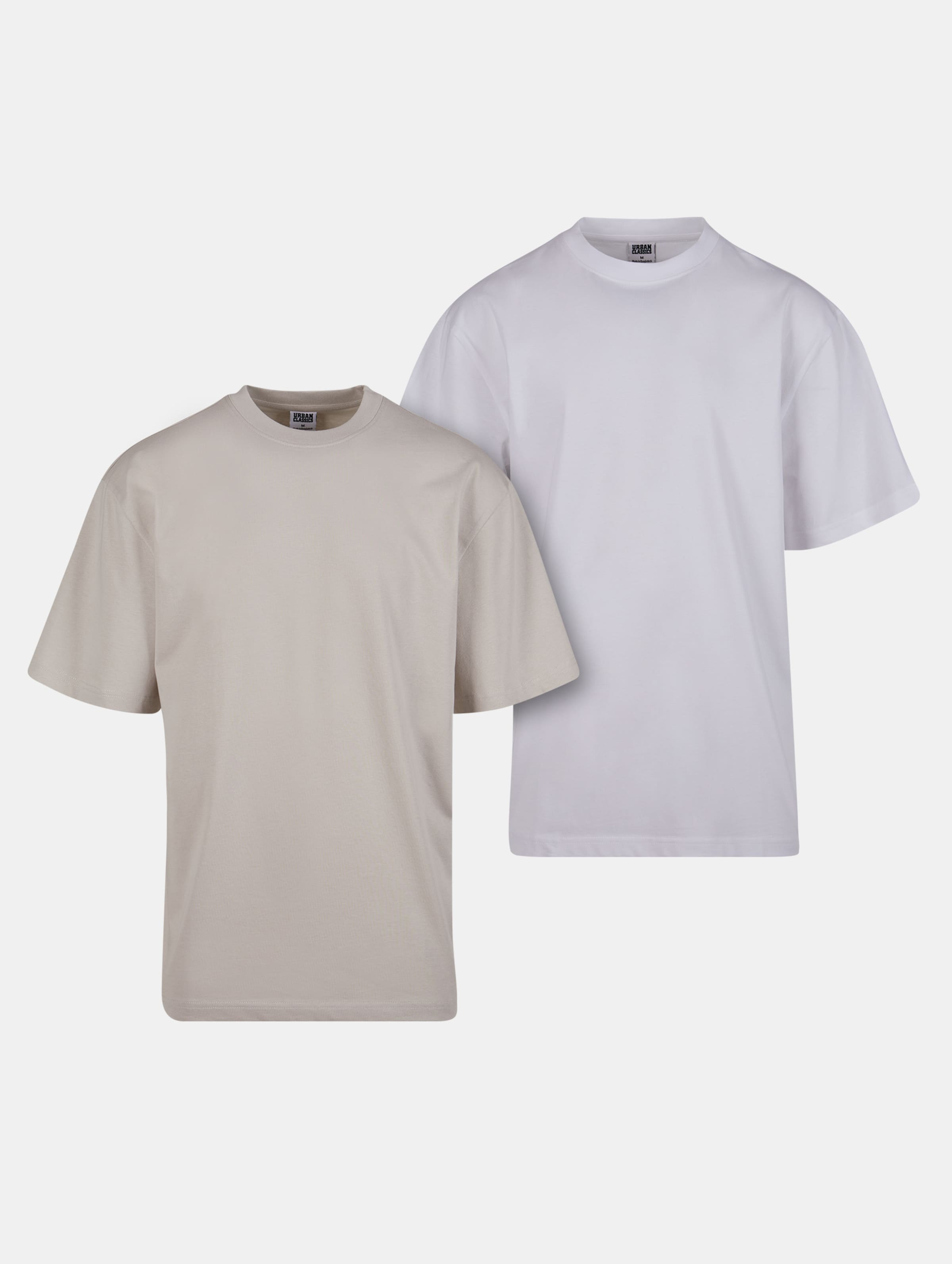 Urban Classics - Tall 2-pack Heren T-shirt - XL - Gebroken wit/Wit