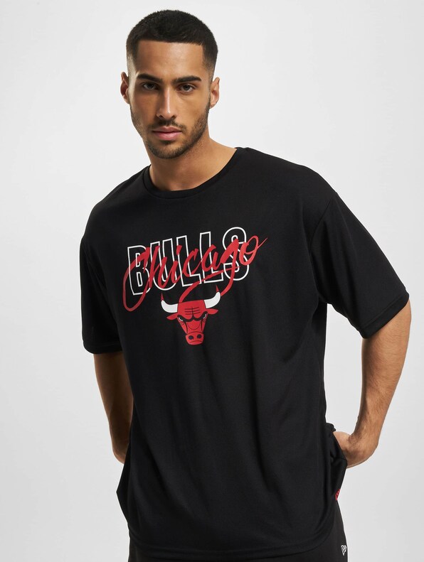 T-Shirt New Era Team Script Oversized NBA Chicago Bulls - Black