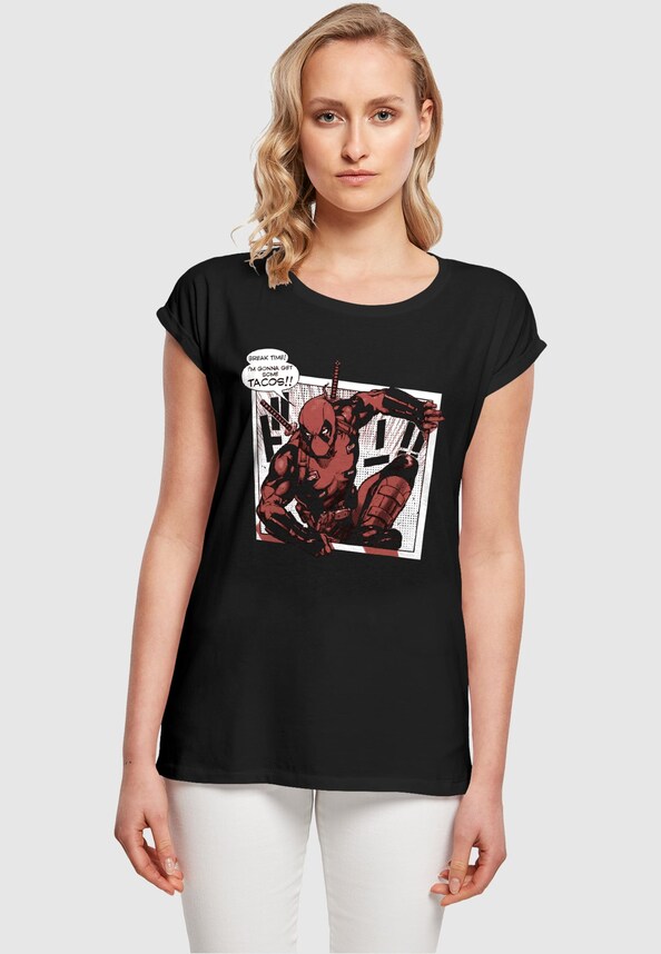 Ladies Deadpool - Tacos Breaktime T-Shirt-0