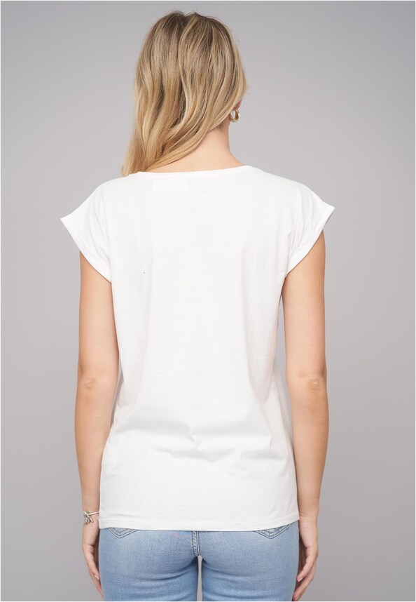 Ladies Seashell White Tee-1