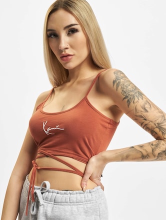 KW221-013-1 Small Signature Crop Laced Top rust