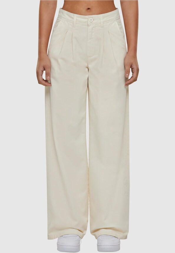 Ladies Organic Pleated Cotton Pants-2