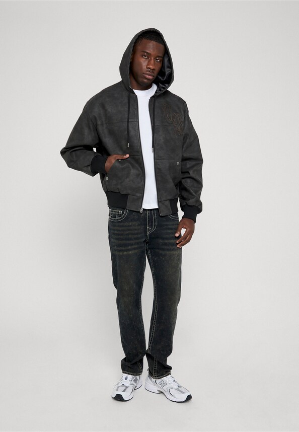 PU HOODED BOMBER-2