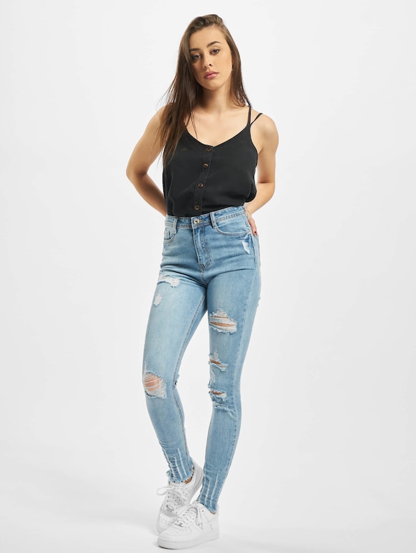 Missguided Authentic Rip Wash Skinny High Waist Jeans-7